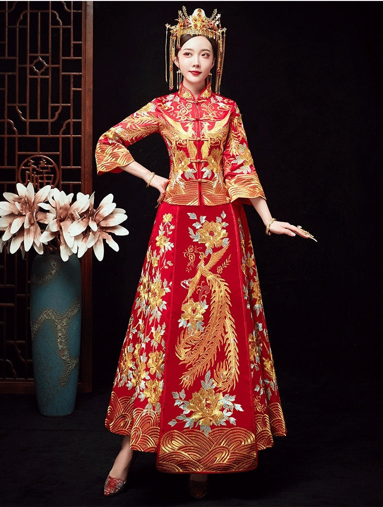 Chinese Dragon And Phoenix Gown A Chaplet And Official Robes Xiuhe Dress