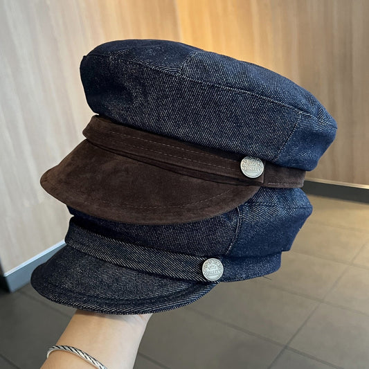 British Retro Octagonal Hat Fashionable Elegant Face-looking Newsboy Hat