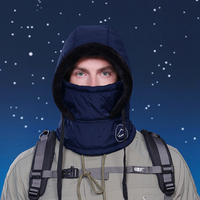 Winter Cycling Warm-keeping And Cold-proof Neck Protection One-piece Hat Fleece-lined