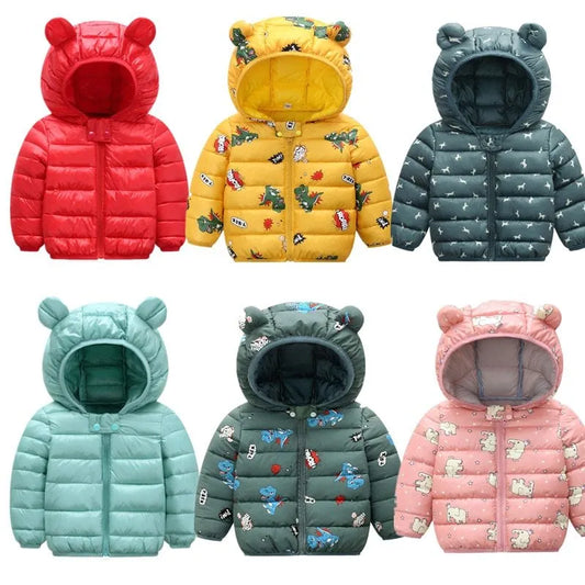 Children's cotton-padded jacket with thin ears down jacket - Enfance-Heureuse