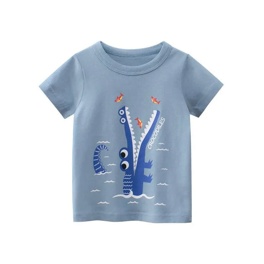 27kids Brand Children's Clothing Korean Children's Short-Sleeved T-shirt Wholesale Summer New Boys' Tops For One Generation - Enfance-Heureuse