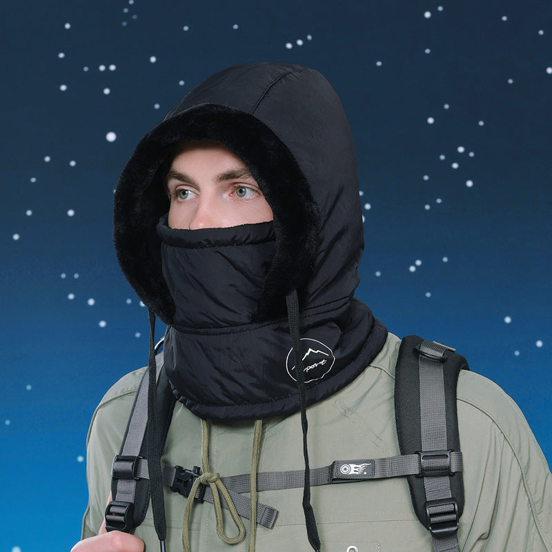 Winter Cycling Warm-keeping And Cold-proof Neck Protection One-piece Hat Fleece-lined