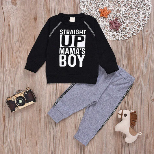 Boy's suit black long sleeve two-piece suit - Enfance-Heureuse