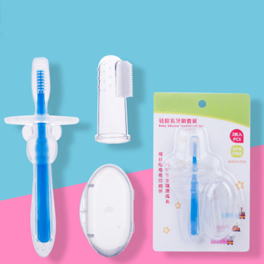 Silicone Baby Toothbrush Kids Teether Training Tool Clear Massager - Enfance-Heureuse