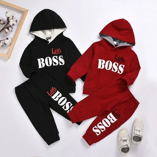 Boys Long Sleeve Hooded Sweatshirt Set - Enfance-Heureuse
