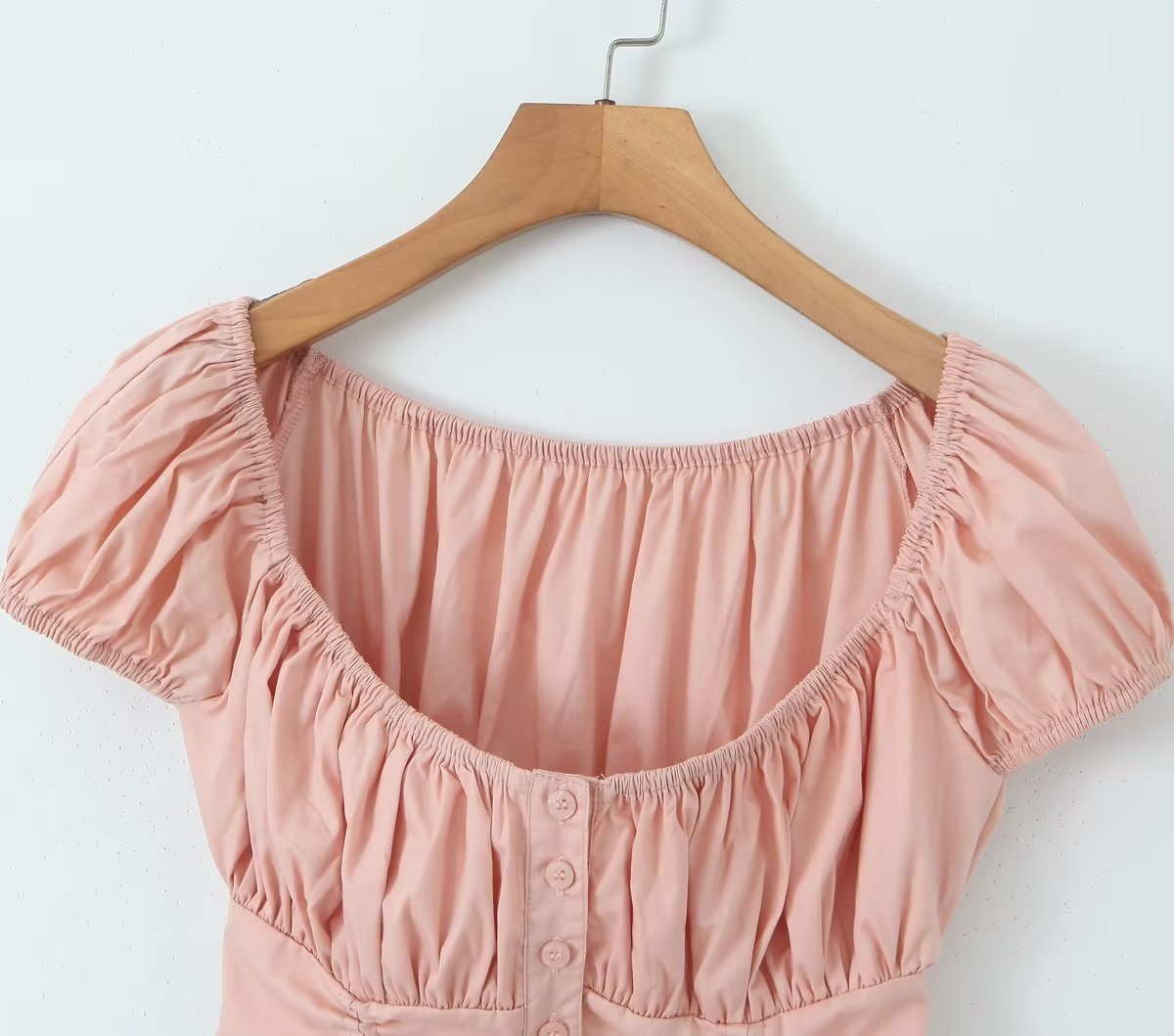 Women's Drawstring Lace Shell Button Fashionable All-match Short Top