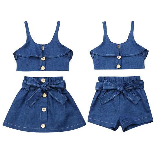 Children's clothing girls suspender skirt - Enfance-Heureuse