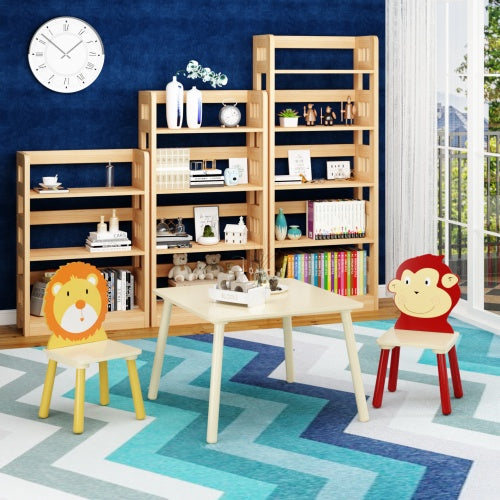 Solid Wood Children's Table And Two Chairs Set - Enfance-Heureuse