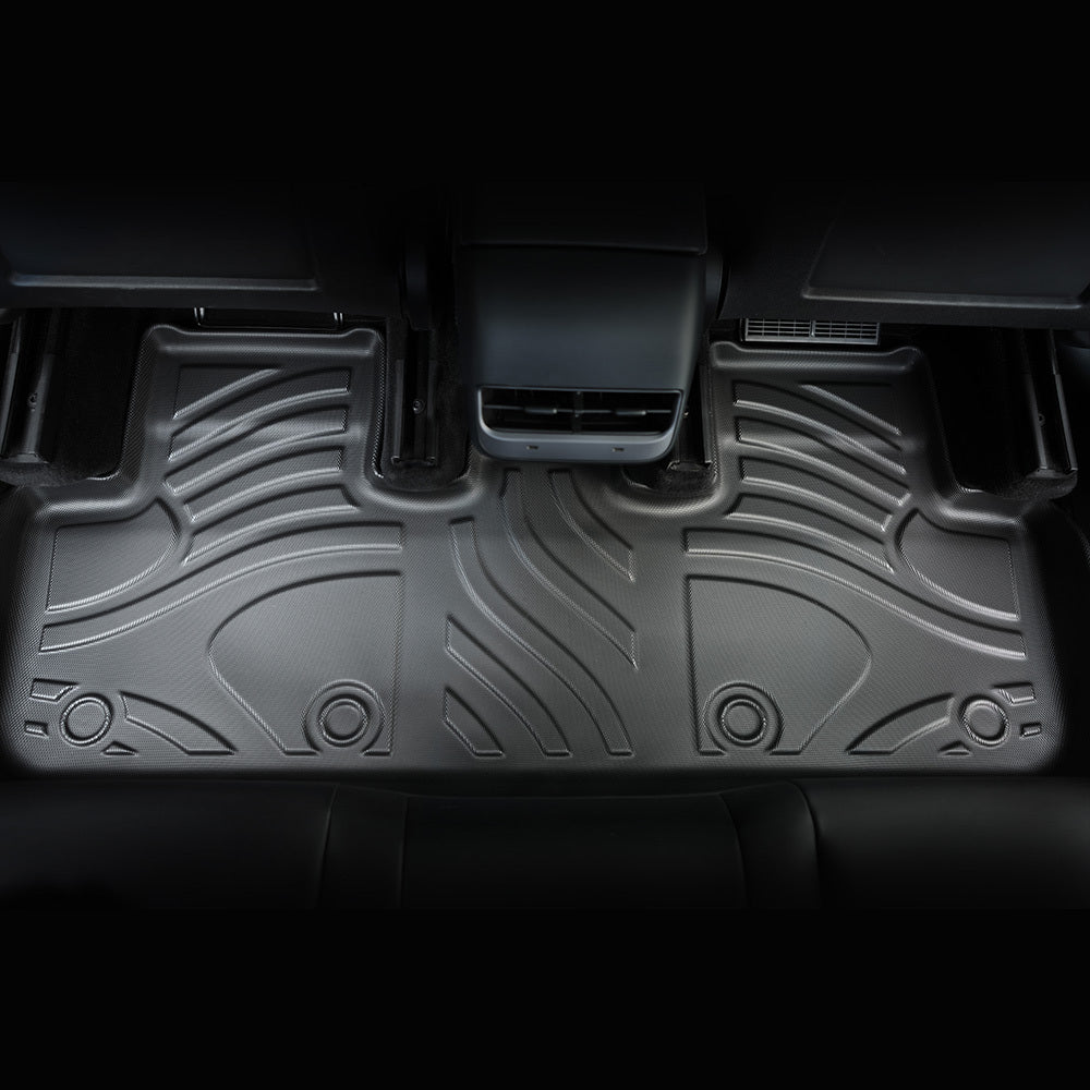 All-Weather TPE Floor Mats For Tesla Model Y 2021-2022 Model 3 2023-2025 - Waterproof, Anti-Slip, Full Coverage Car Floor Liners 6 PCS Set