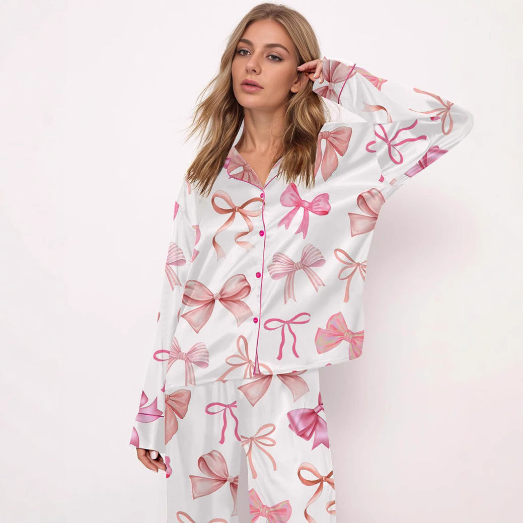 Pijama estampado bonito, traje de manga larga, traje para dama