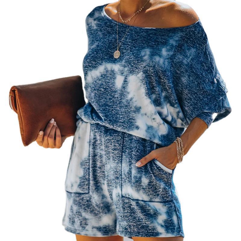 Fashion Printed Round Neck Long Sleeve Casual Suit