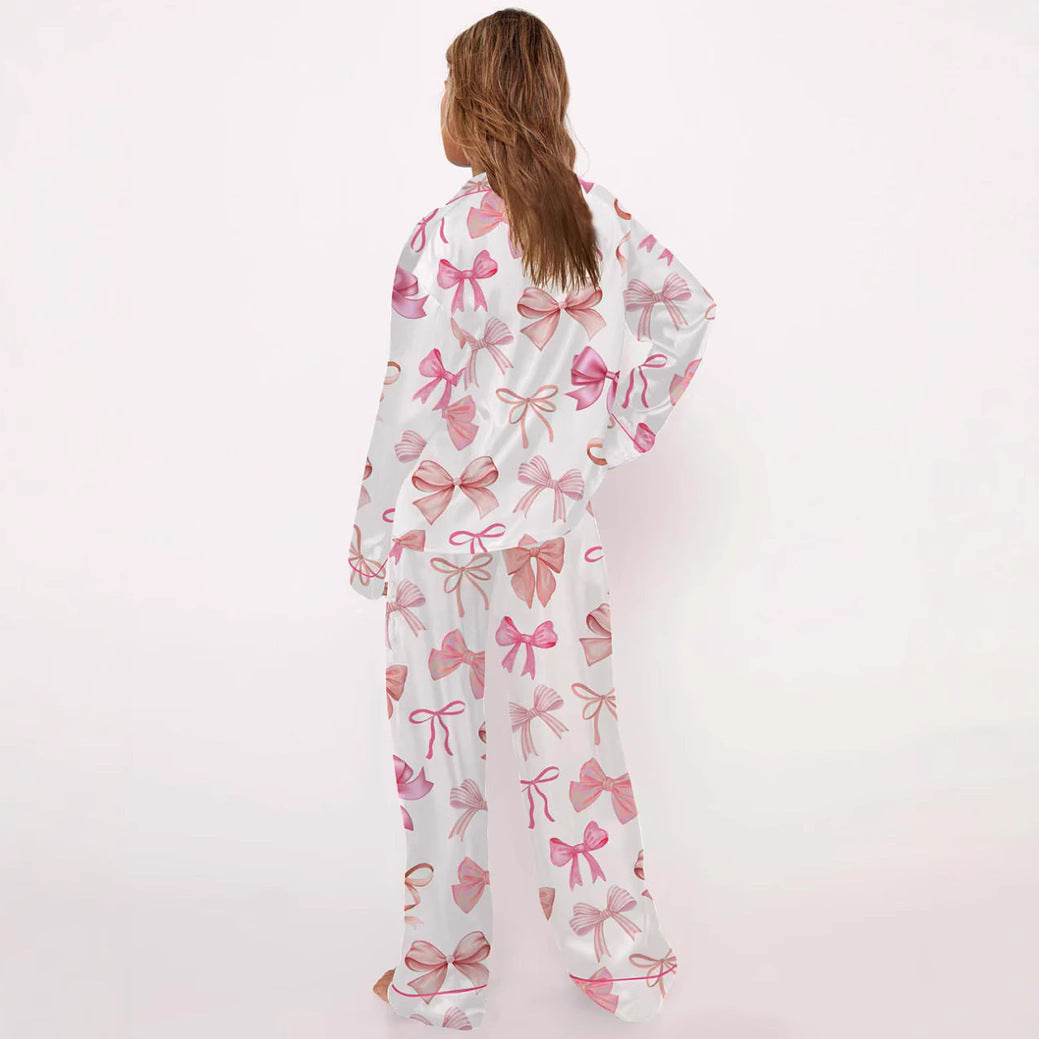 Pijama estampado bonito, traje de manga larga, traje para dama