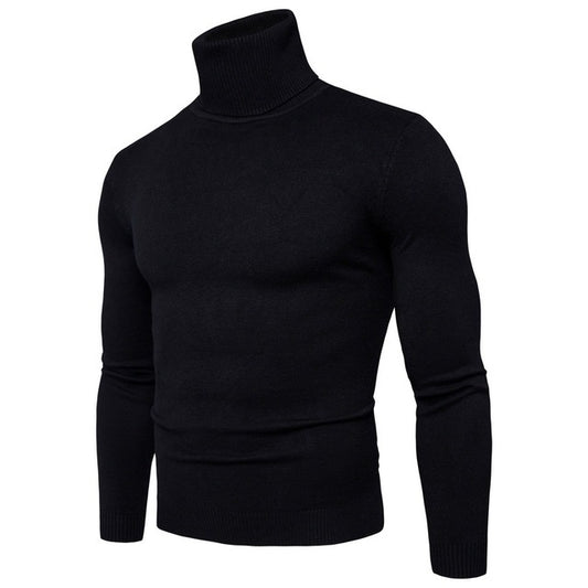 Winter Warm Basic Thermal Turtleneck Sweater Mens Solid Color Slim Fit Clothes Pullover Top - Enfance-Heureuse