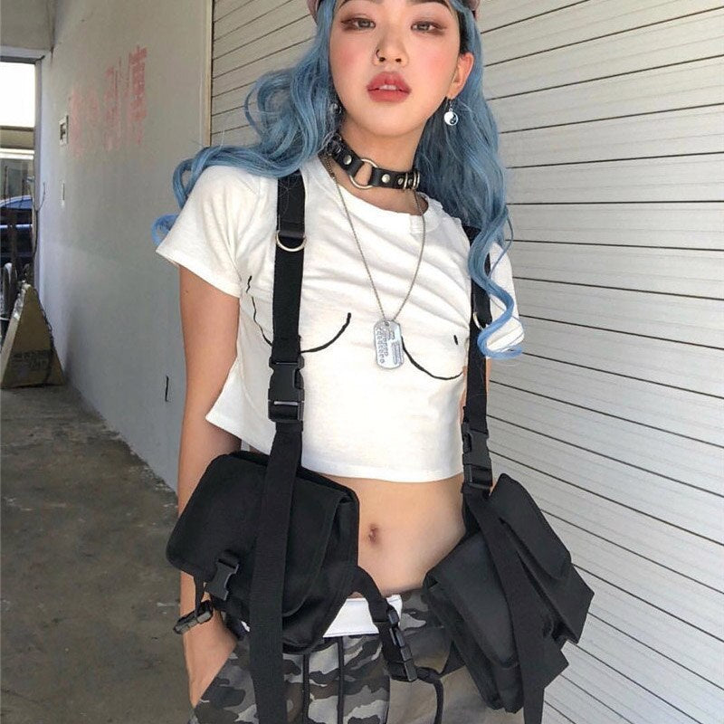 Men Tactical Shoulder Bag Men Tactical Waist Bag Boy Streetwear Functional Waist Packs Waistcoat Male Hip hop Chest Bags 030266
