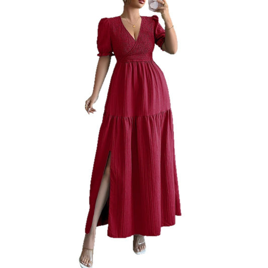 Deep V High Sense Dress Women's Clothing - Enfance-Heureuse