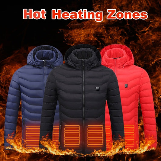 New Heated Jacket Coat USB Electric Jacket Cotton Coat Heater Thermal Clothing Heating Vest Men's Clothes Winter - Enfance-Heureuse