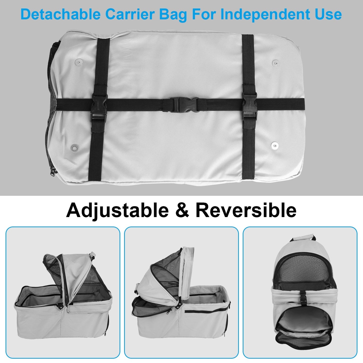 1Pc 4-Wheels Pet Stroller Foldable Carrier Strolling Cart Travel Jogger Pet Stroller With Removable Liner Storage Basket For Dog Cat