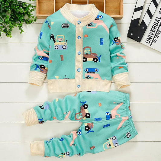 Deux pièces dessin animé bébé vêtements pour enfants plus pull en cachemire - Enfance-Heureuse