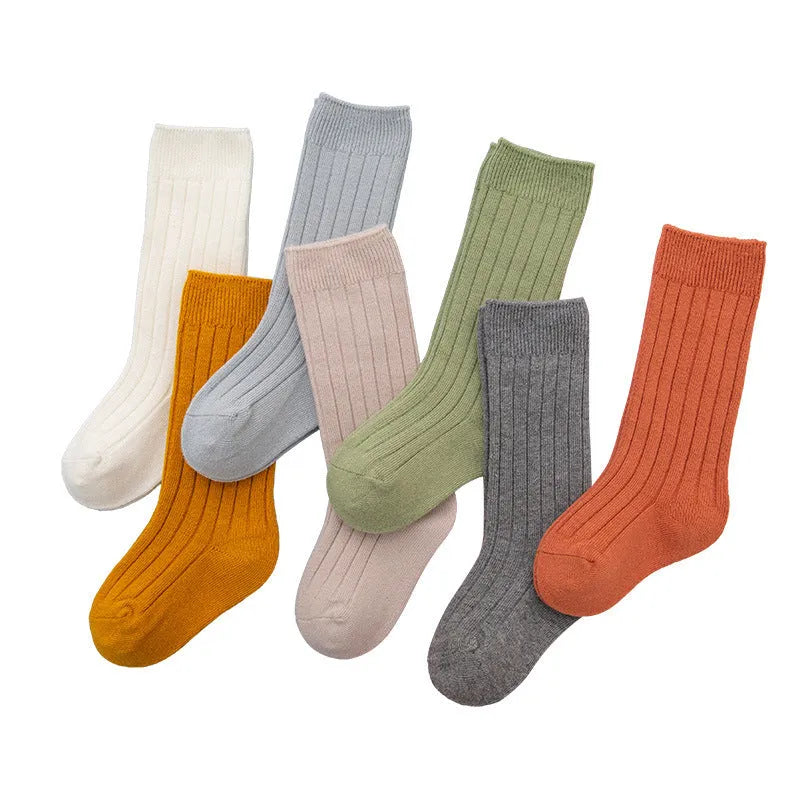 Double Needle Baby Knee Length Socks