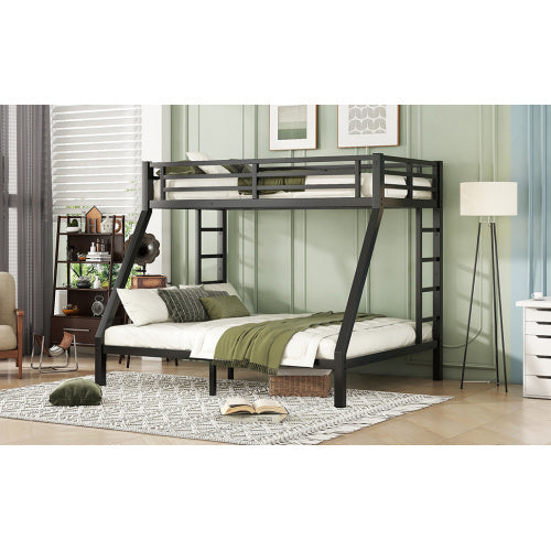 Metal Twin XL Over Queen Bunk Bed For Teens And Adults,Space-Saving Noise Reduced No Box Spring Needed