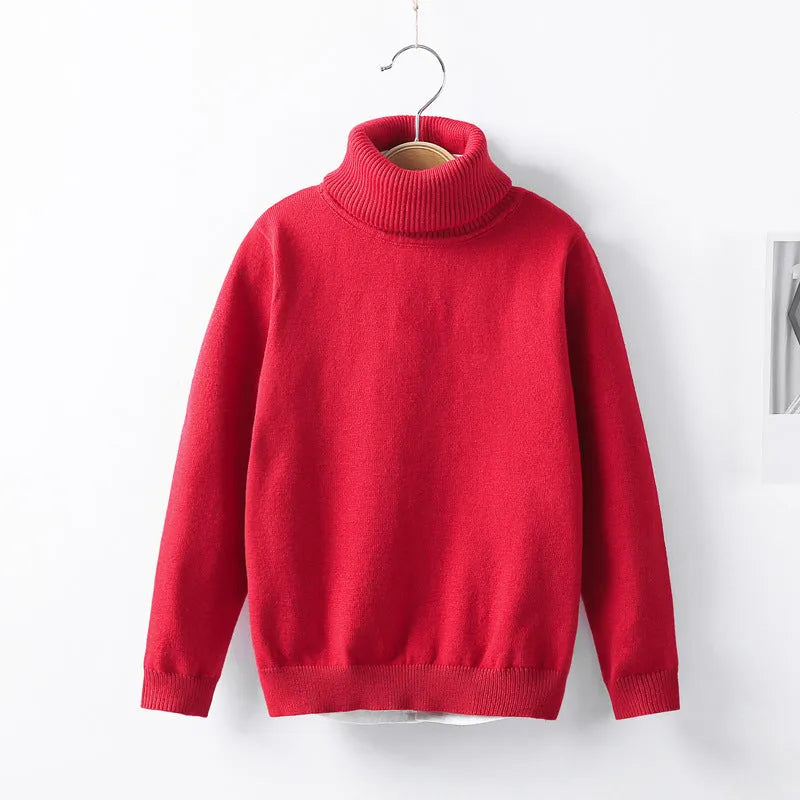 Automne et hiver col haut enfants de tricots