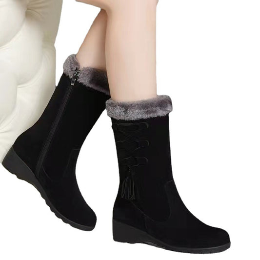 Cotton Boots Fleece Warm Boots Plus Velvet Thick Cotton Shoes - Enfance-Heureuse
