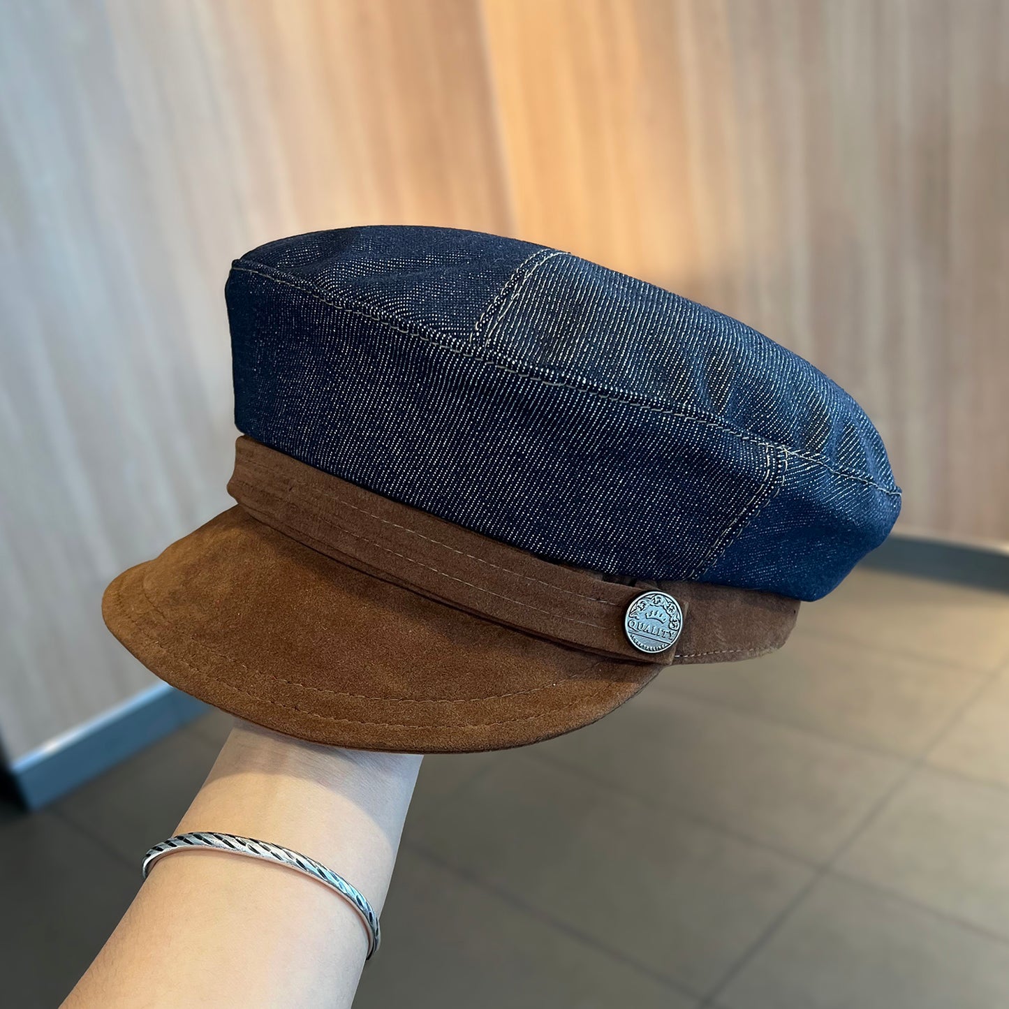 British Retro Octagonal Hat Fashionable Elegant Face-looking Newsboy Hat