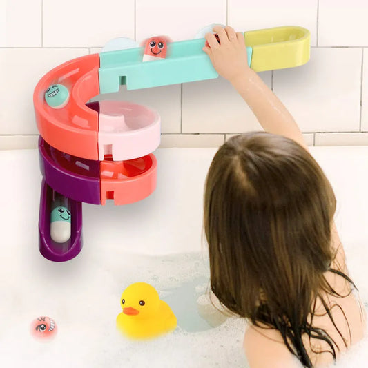 Enfants Jouets Pour le Bain Mur Ventouse Marbre Course Courent Piste Salle De Bains Baignoire Bébé Jouer Jeux D'eau Jouet Kit pour Enfants - Enfance-Heureuse