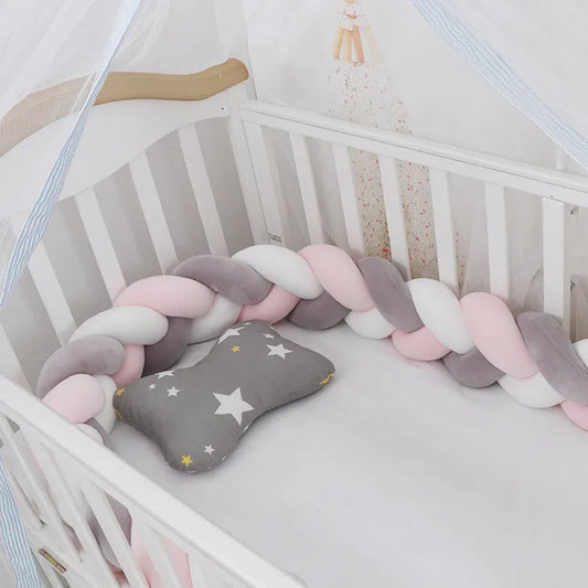 Bébé Pare-chocs lit Tresse Noeud Oreiller Coussin Pare-chocs pour Infantile cuna Bebe allumé lit Protecteur Tour de lit Chambre Décor - Enfance-Heureuse