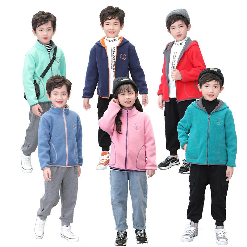 Enfants de Vêtements Ensemble Polaire Cardigan Chandail À Capuchon