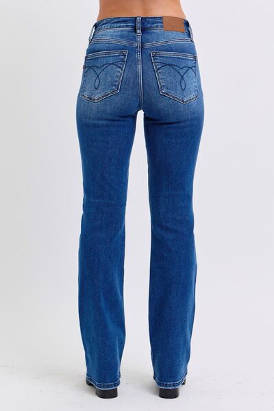 Judy Blue Full Size Run Mid-Rise Bootcut Jeans with Thermal Lining - Enfance-Heureuse
