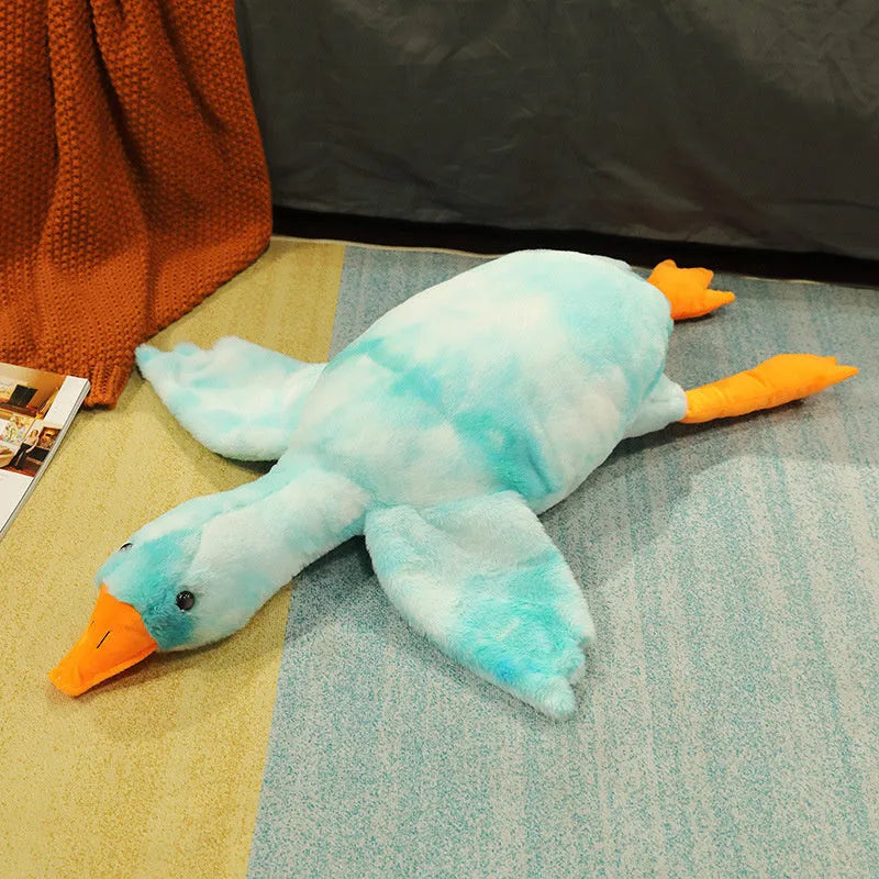 Grand oreiller de poupée d'oie blanche dormir en peluche