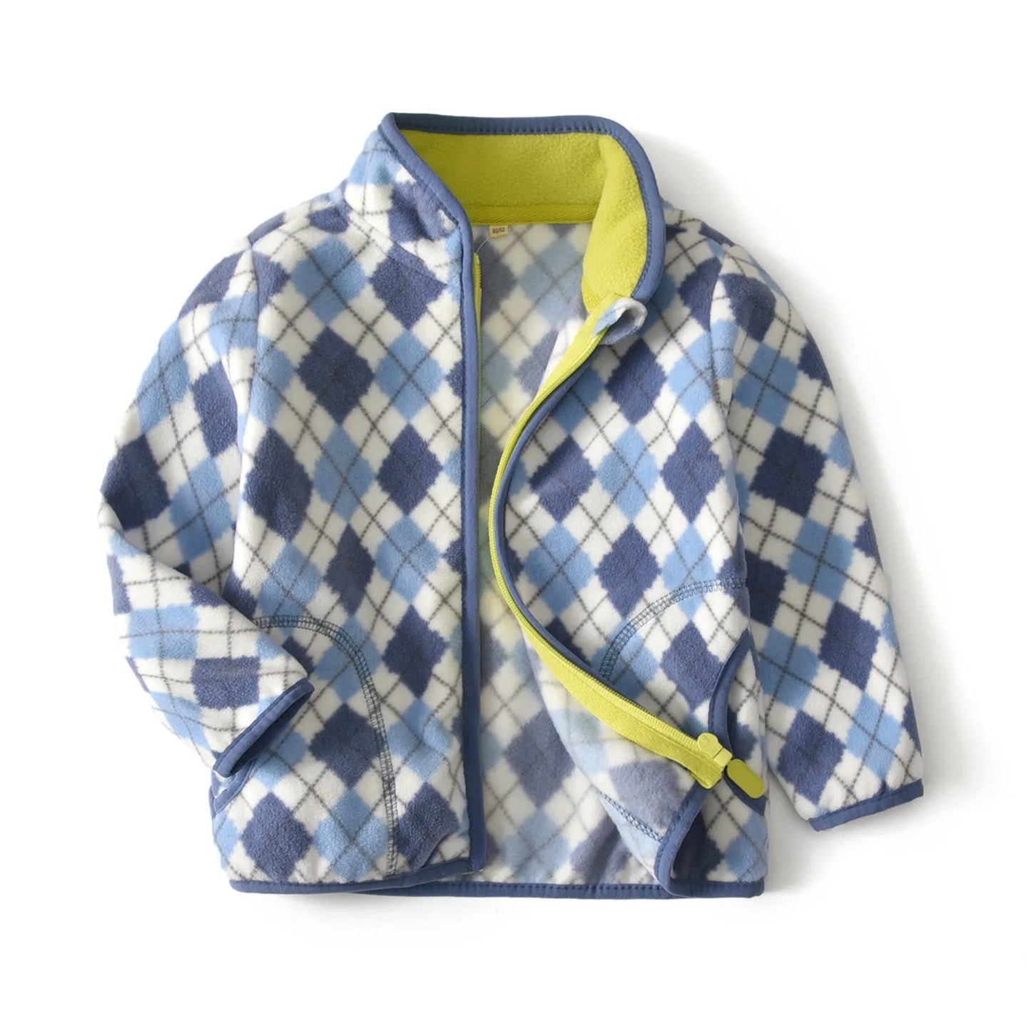 Garçons Polaire Veste Diamant Imprimer Zip Top