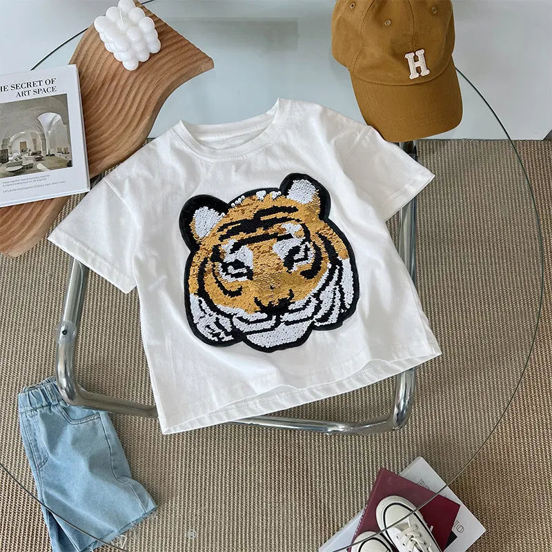 T-shirt manches courtes Panda Garçons Haut à manches mi-longues