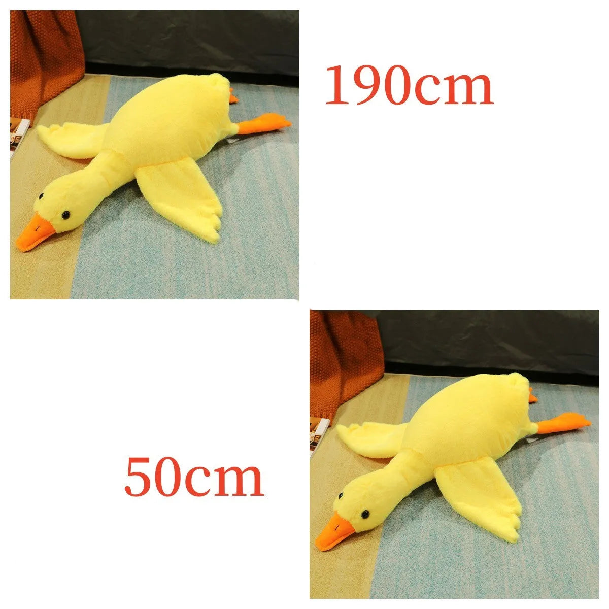 Grand oreiller de poupée d'oie blanche dormir en peluche