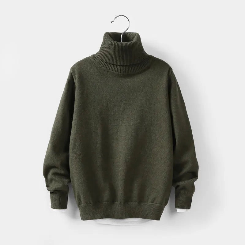 Automne et hiver col haut enfants de tricots