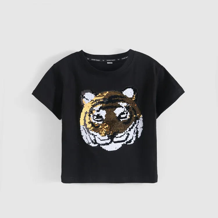 T-shirt manches courtes Panda Garçons Haut à manches mi-longues