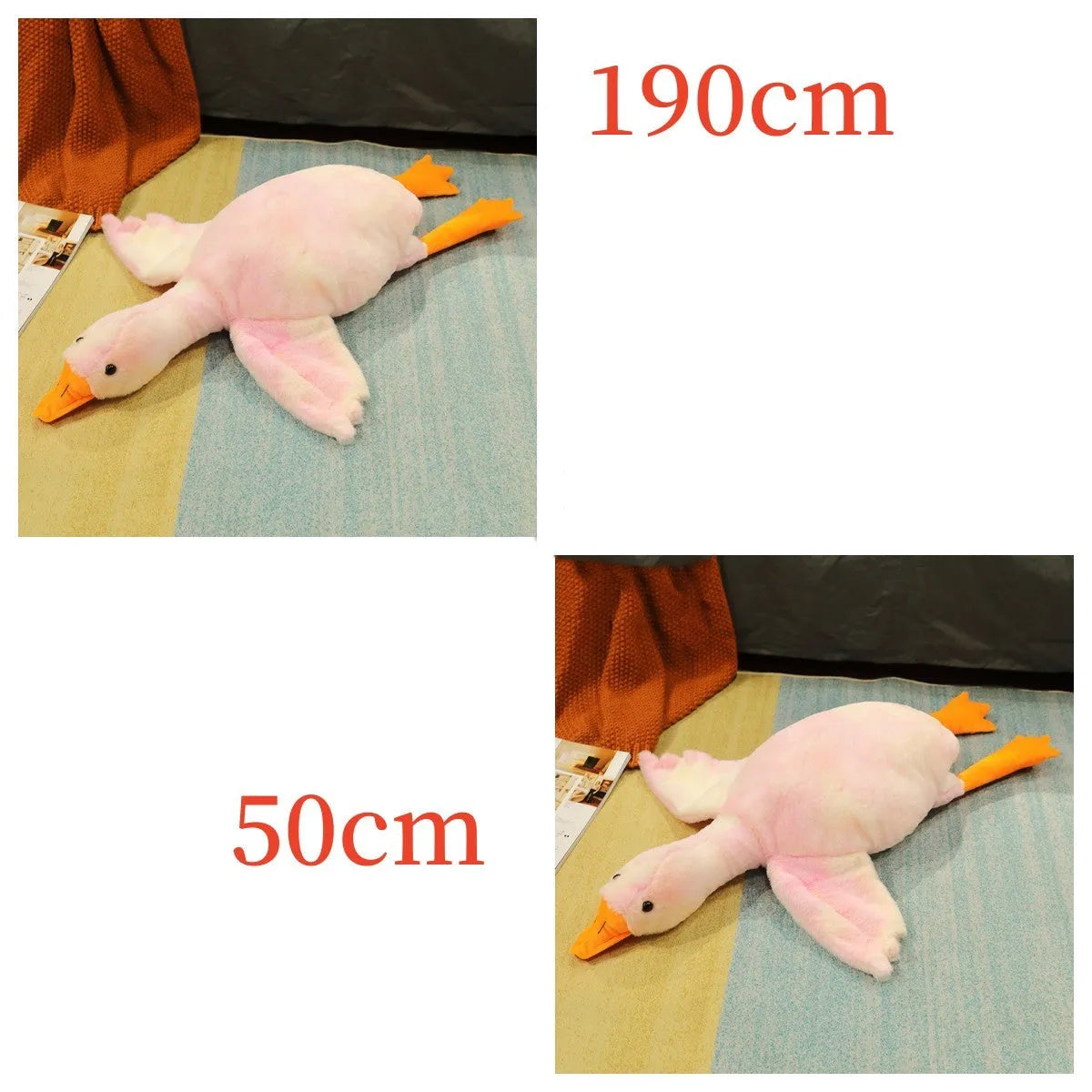 Grand oreiller de poupée d'oie blanche dormir en peluche