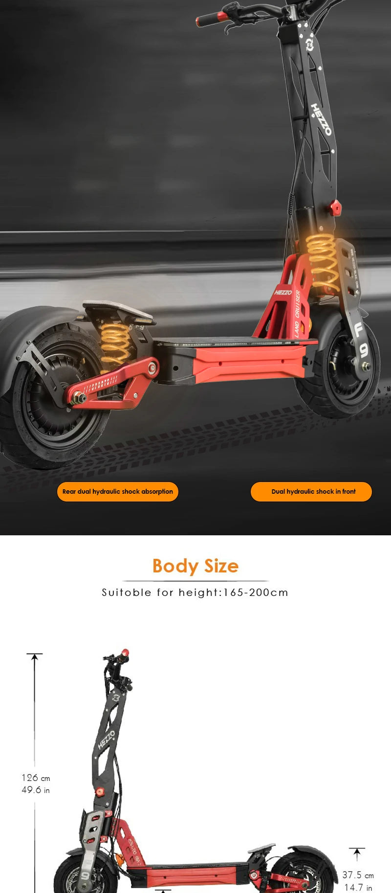 HEZZO F9 Foldable Electric Scooter for Adults 60v 8000w Dual Motors Powerful 60MPH EScooter Fat Tire 40Ah NFC Off Road Scooter