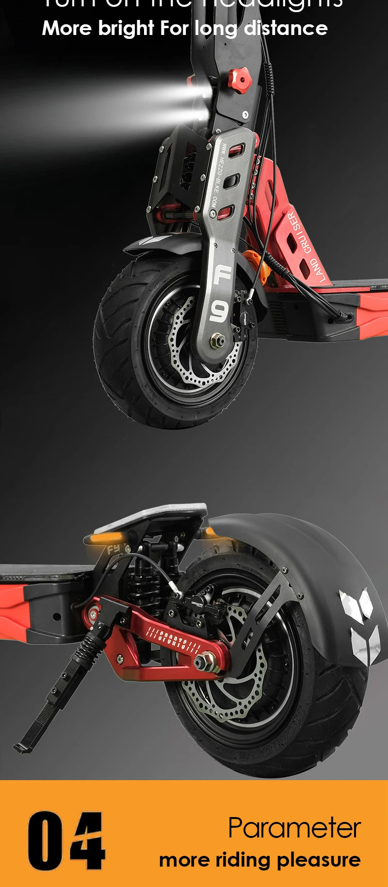 HEZZO F9 Foldable Electric Scooter for Adults 60v 8000w Dual Motors Powerful 60MPH EScooter Fat Tire 40Ah NFC Off Road Scooter