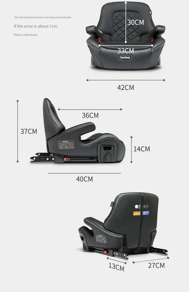 Besbet Children's Car Seat 3-12 Years Old Heightening Insole Car Portable Simple Baby Seat Cushions Isofix