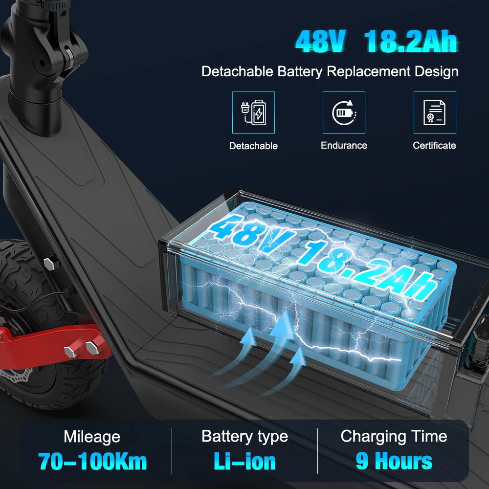 HX X10 18.2AH Electric Scooter 2000W 50KM/H Foldable Electric Kick E Scooter Dual Motors 11 Inch Escooter for Adults