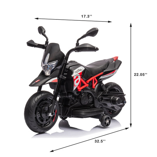 Moto électrique Aprilia 6V pour enfants, rouge, jouet d'entraînement - Enfance-Heureuse