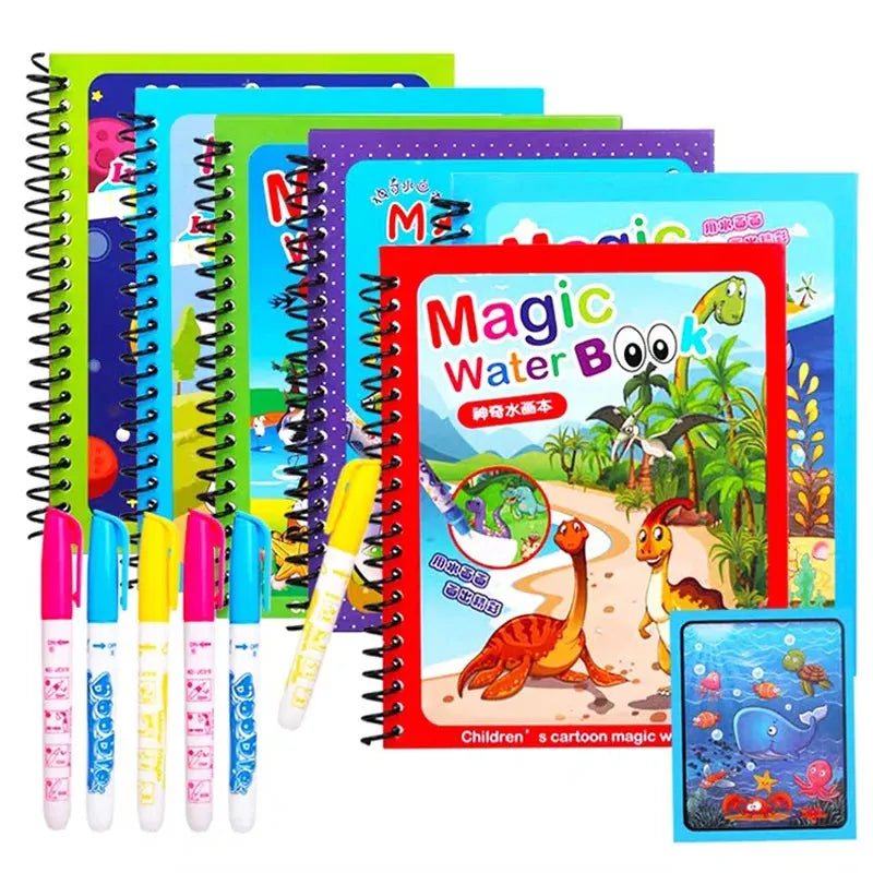 Children Magic Water Drawing Book Reusable Coloring Book Painting Drawing Toys Sensory Early Education Montessori Toys for Kids