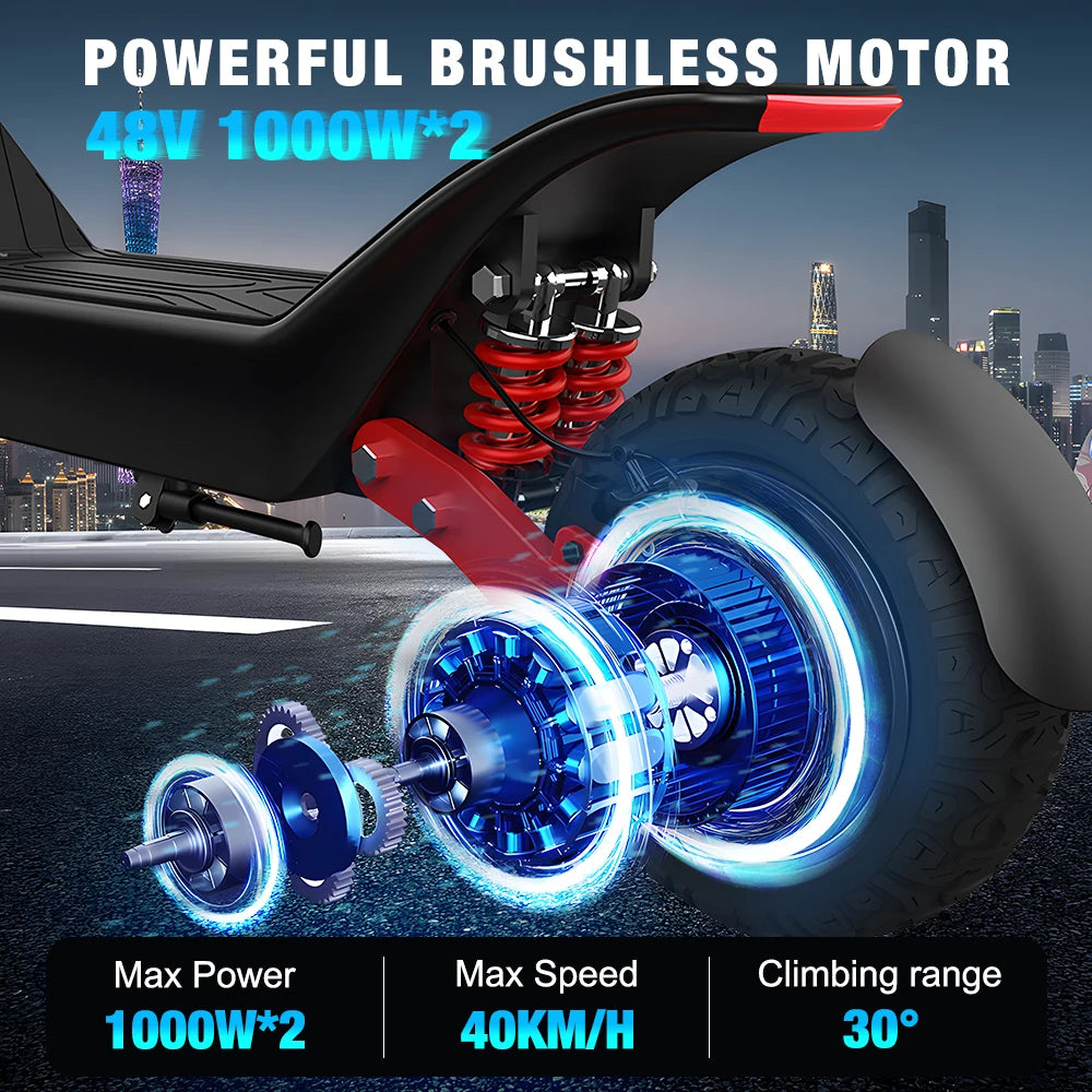 HX X10 18.2AH Electric Scooter 2000W 50KM/H Foldable Electric Kick E Scooter Dual Motors 11 Inch Escooter for Adults