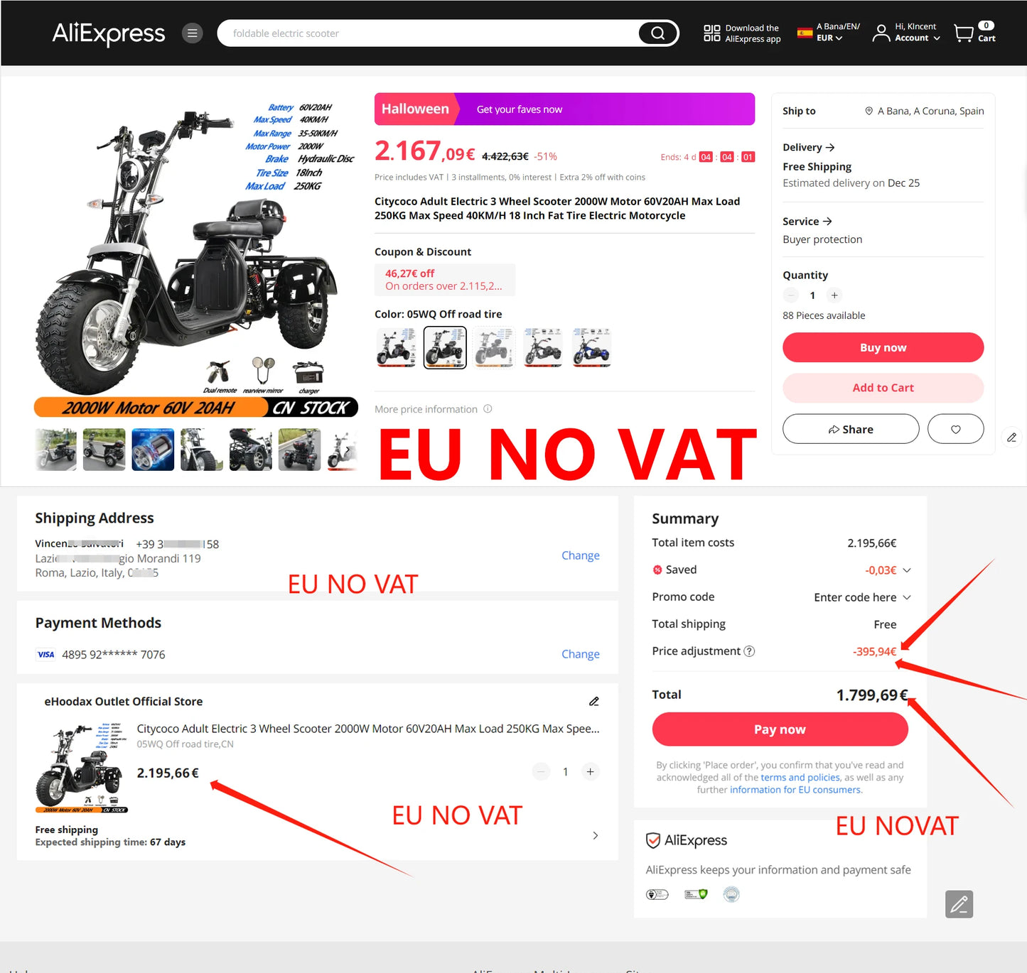 For Adults Citycoco 18 Inch Off-road Fat Tire Max Speed 60-70KM/H 4000 Powerful Motor 2 2heel Detachable Eectric Scooter