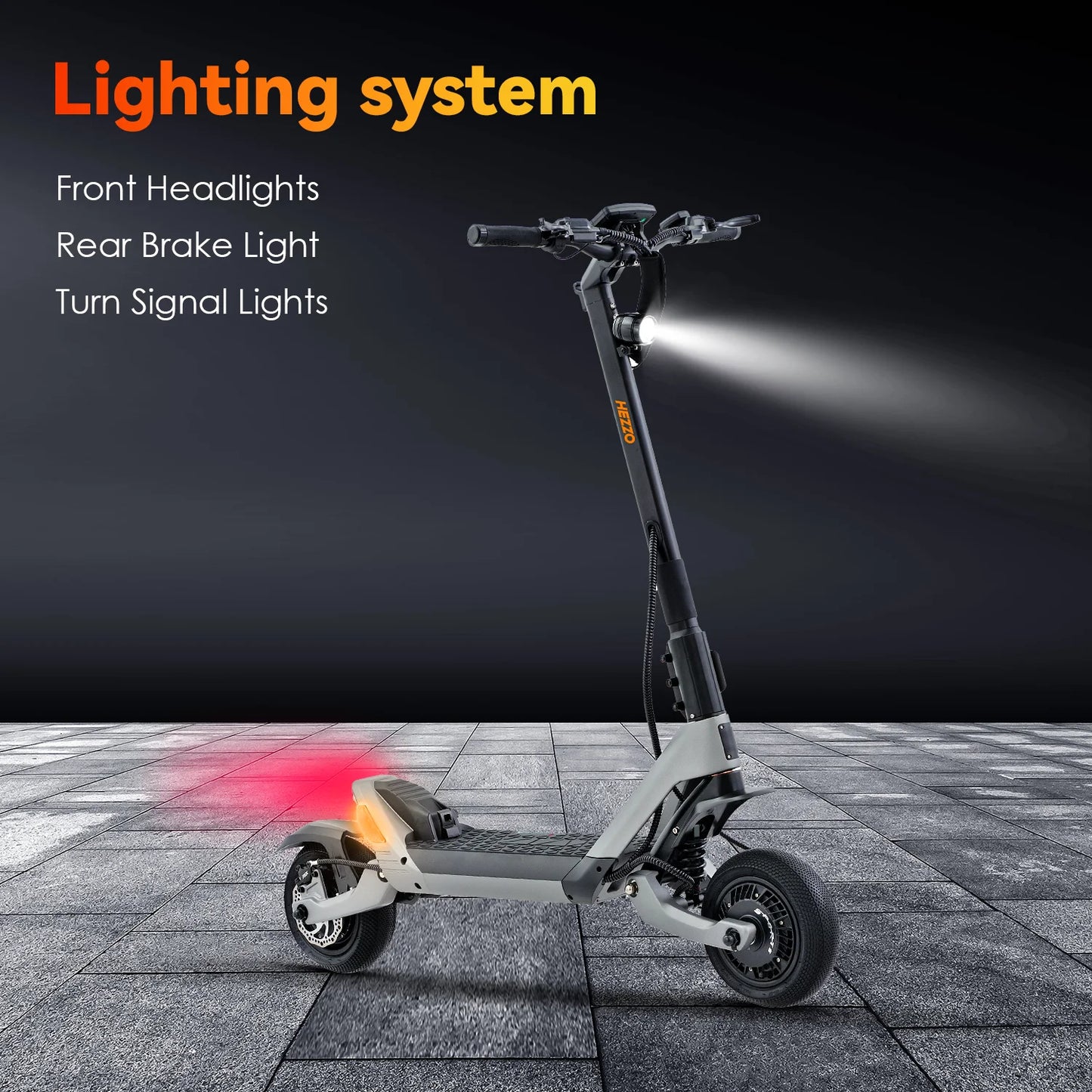 HEZZO F6 Electric Scooter 60V 1600W Dual Motors 10inch Off-road Folding Escooter 23AH Lithium Battery Long Range Full Suspension