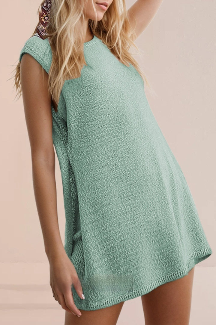 Knitwear Plus Size Slit Vest Suit Women