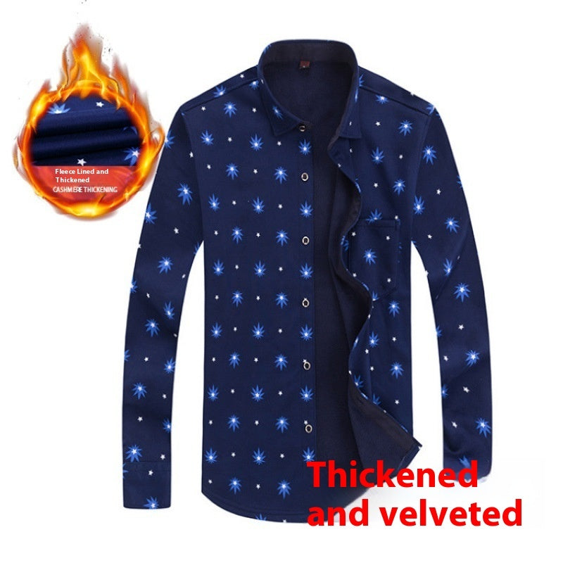 Thickened Velvet Padded Shirt Thermal Plaid