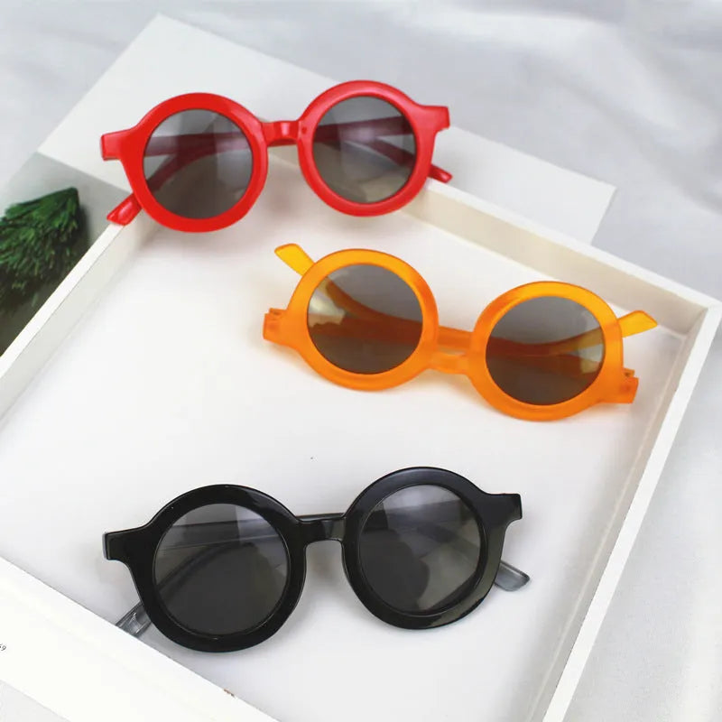 Style coréen Enfants de lunettes de Soleil Rondes Hommes